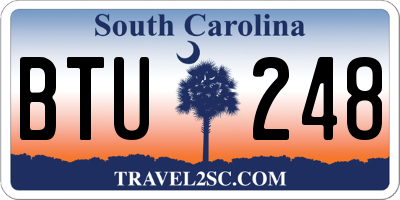 SC license plate BTU248