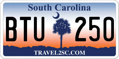 SC license plate BTU250