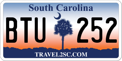 SC license plate BTU252