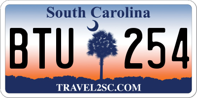 SC license plate BTU254