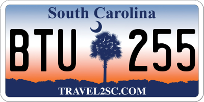 SC license plate BTU255