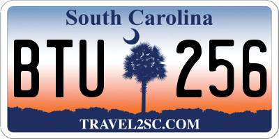 SC license plate BTU256