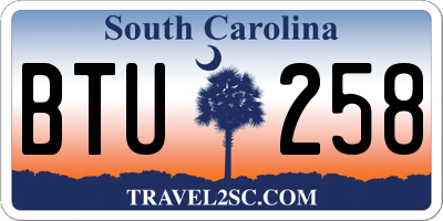 SC license plate BTU258