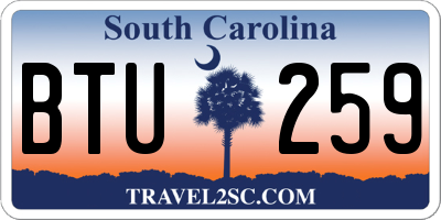 SC license plate BTU259