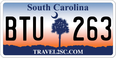 SC license plate BTU263