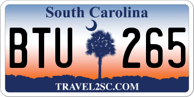 SC license plate BTU265