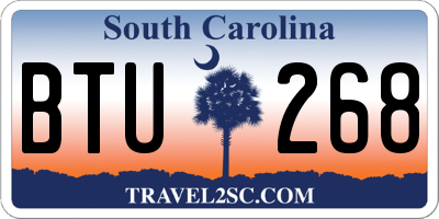 SC license plate BTU268