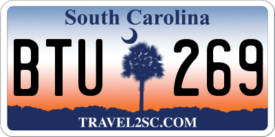 SC license plate BTU269