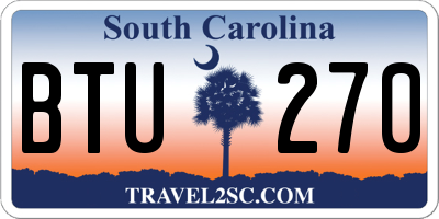 SC license plate BTU270