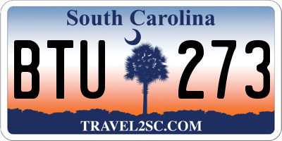 SC license plate BTU273