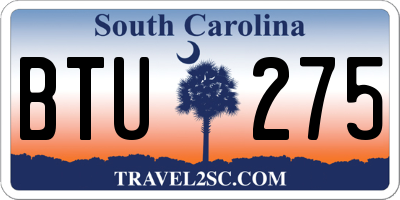 SC license plate BTU275