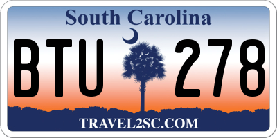 SC license plate BTU278