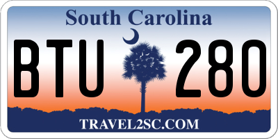 SC license plate BTU280