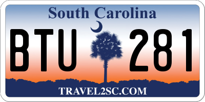 SC license plate BTU281