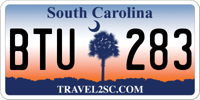 SC license plate BTU283