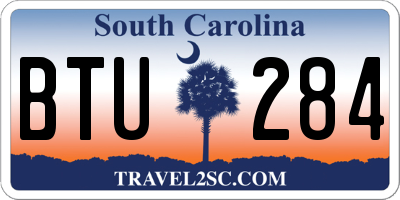 SC license plate BTU284