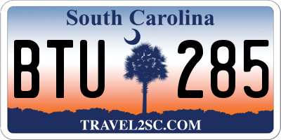 SC license plate BTU285