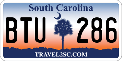 SC license plate BTU286