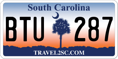 SC license plate BTU287