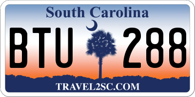 SC license plate BTU288