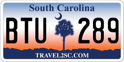 SC license plate BTU289