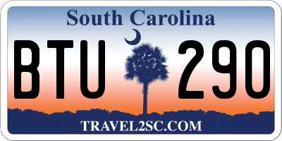 SC license plate BTU290