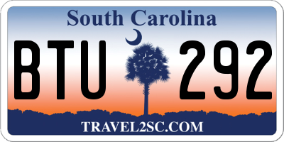 SC license plate BTU292