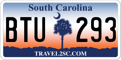 SC license plate BTU293
