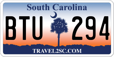 SC license plate BTU294