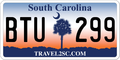 SC license plate BTU299