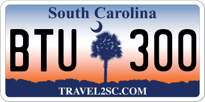 SC license plate BTU300