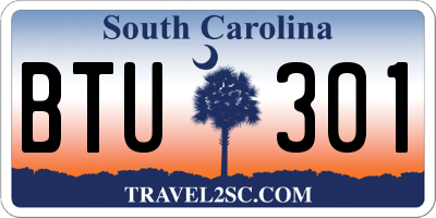 SC license plate BTU301