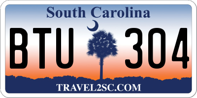 SC license plate BTU304