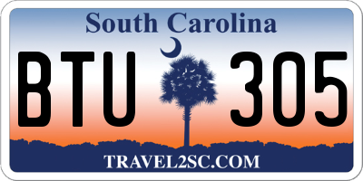 SC license plate BTU305