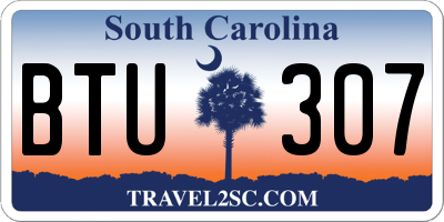SC license plate BTU307