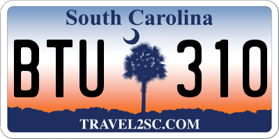 SC license plate BTU310