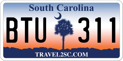 SC license plate BTU311