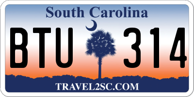 SC license plate BTU314