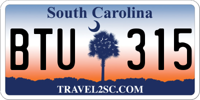 SC license plate BTU315
