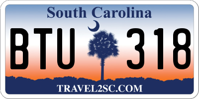 SC license plate BTU318