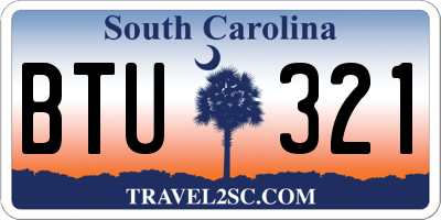 SC license plate BTU321