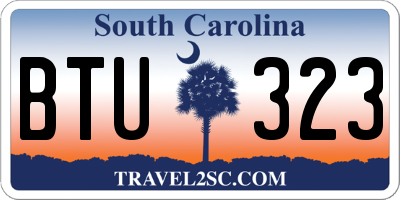 SC license plate BTU323
