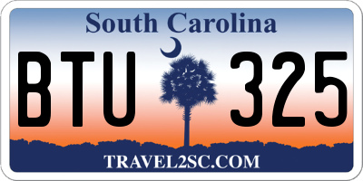SC license plate BTU325