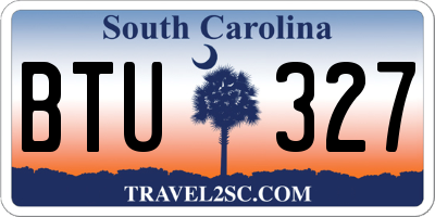 SC license plate BTU327