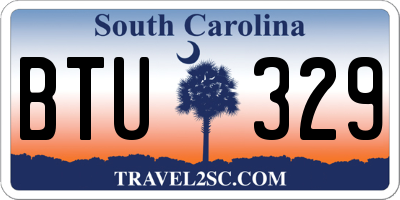 SC license plate BTU329