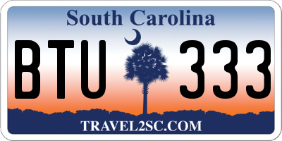 SC license plate BTU333
