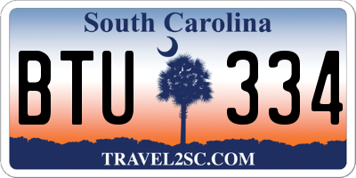 SC license plate BTU334