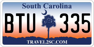 SC license plate BTU335