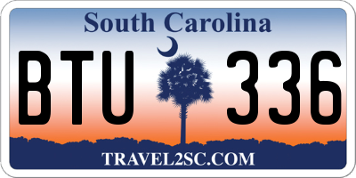 SC license plate BTU336