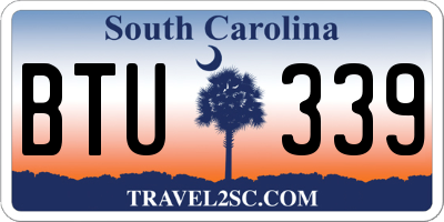 SC license plate BTU339
